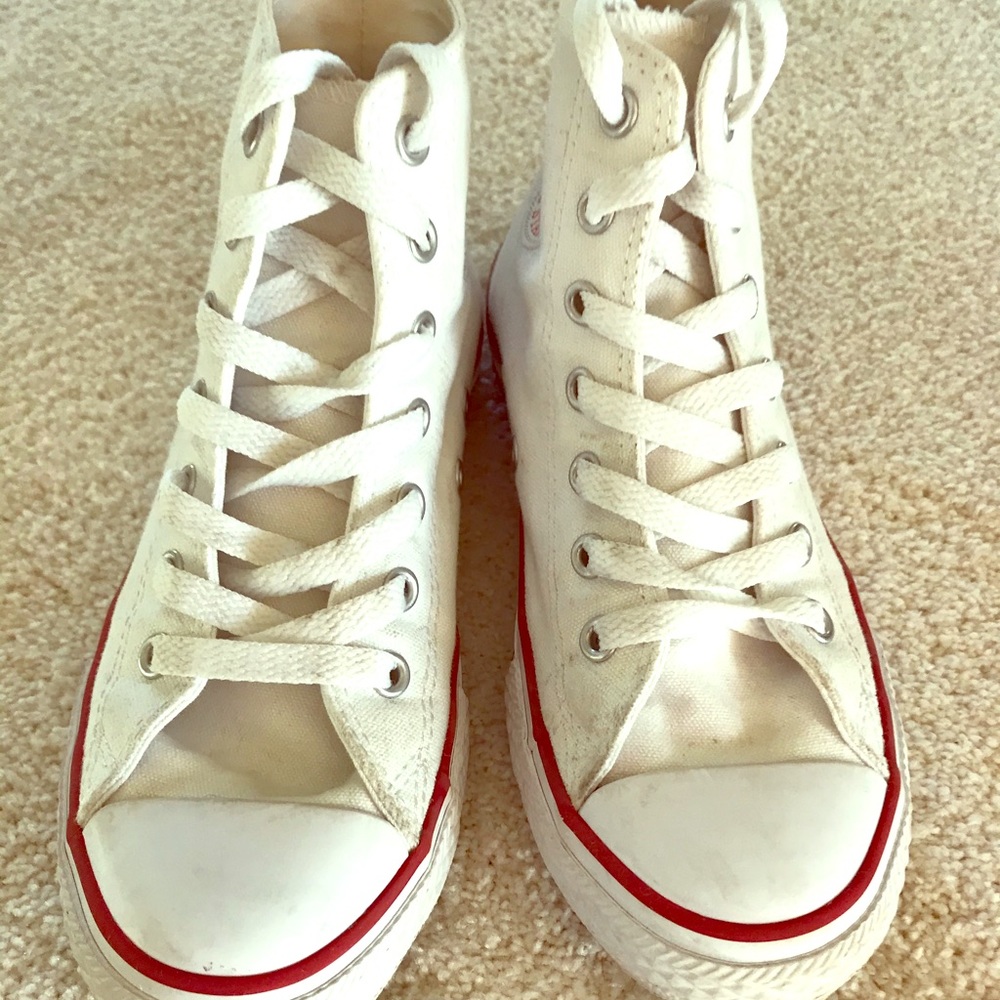 Converse All Star Hi top sneakers White. Size YS.